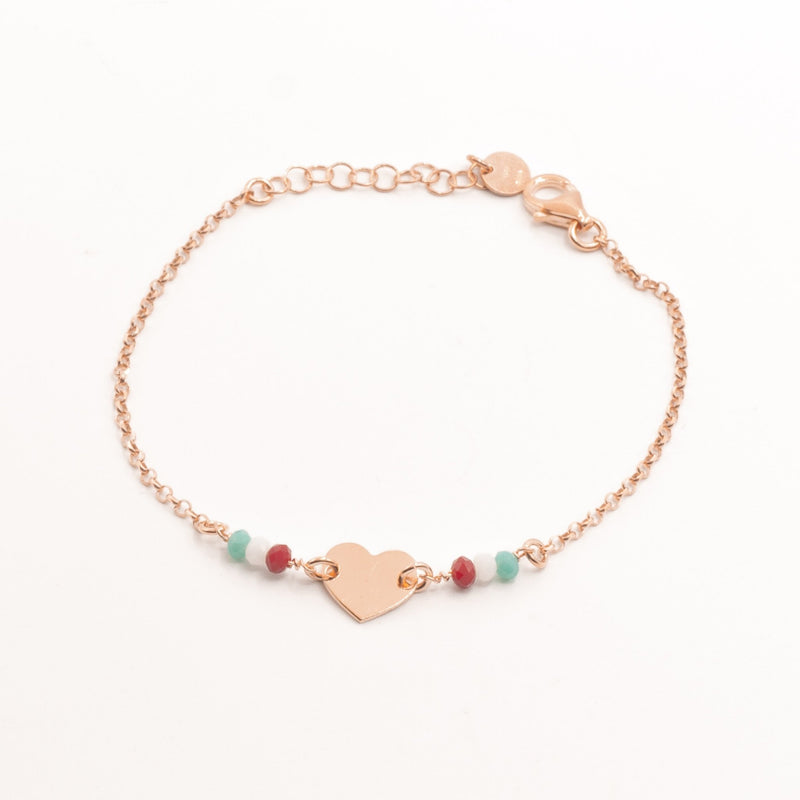 Bracciale Con Cuore E Perline - MoreJewels.It