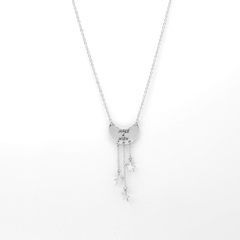 Collana Pendente Mezzaluna Make A Wish E Stelle - MoreJewels.It