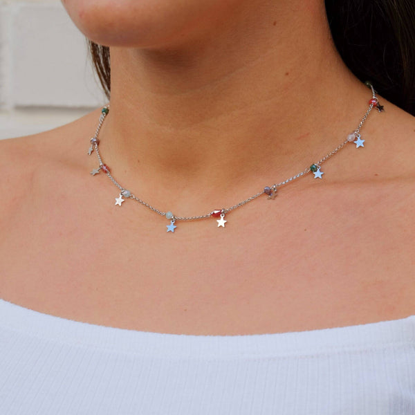 Collana Stelle E Pietre Colorate - MoreJewels.It