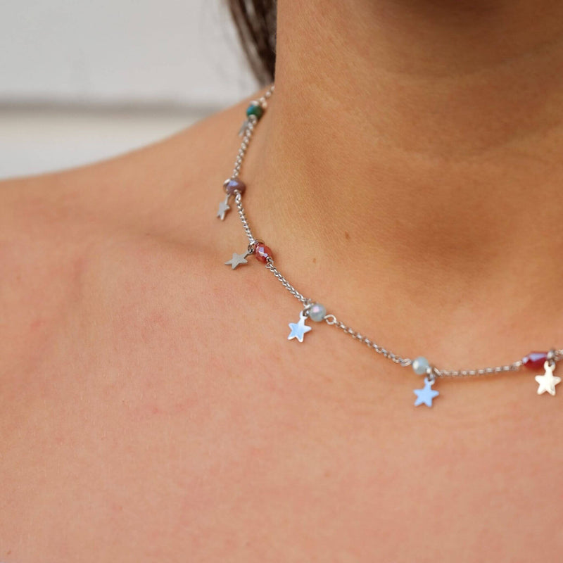 Collana Stelle E Pietre Colorate - MoreJewels.It