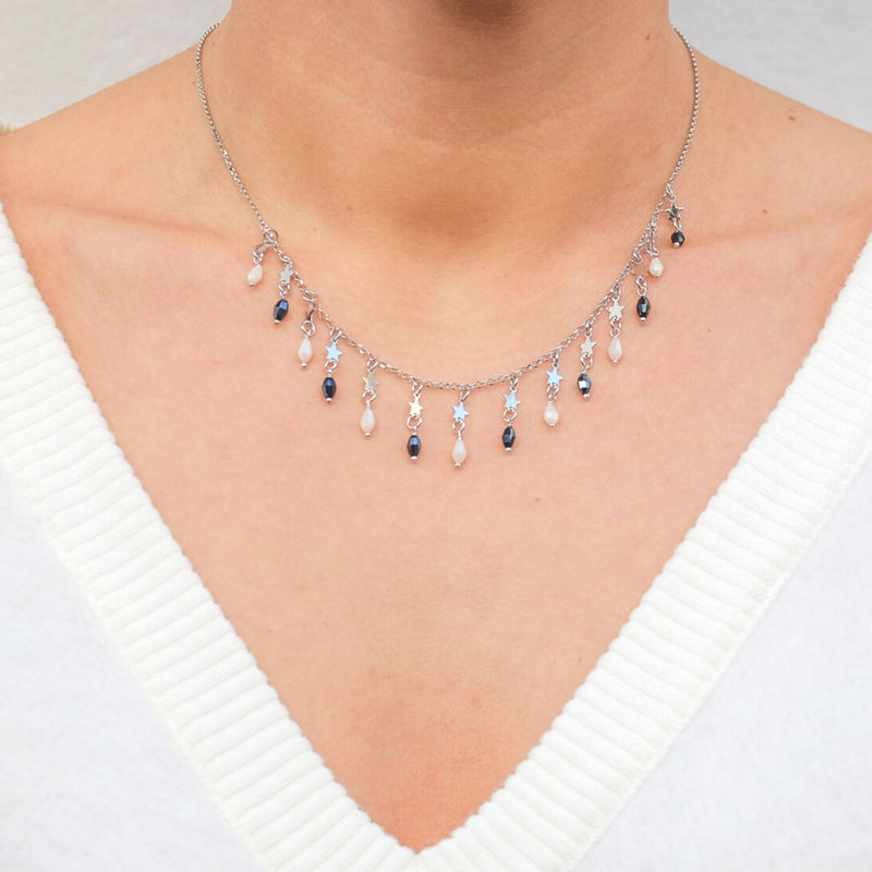 Collana Con Perline E Stelle A Cascata - MoreJewels.It